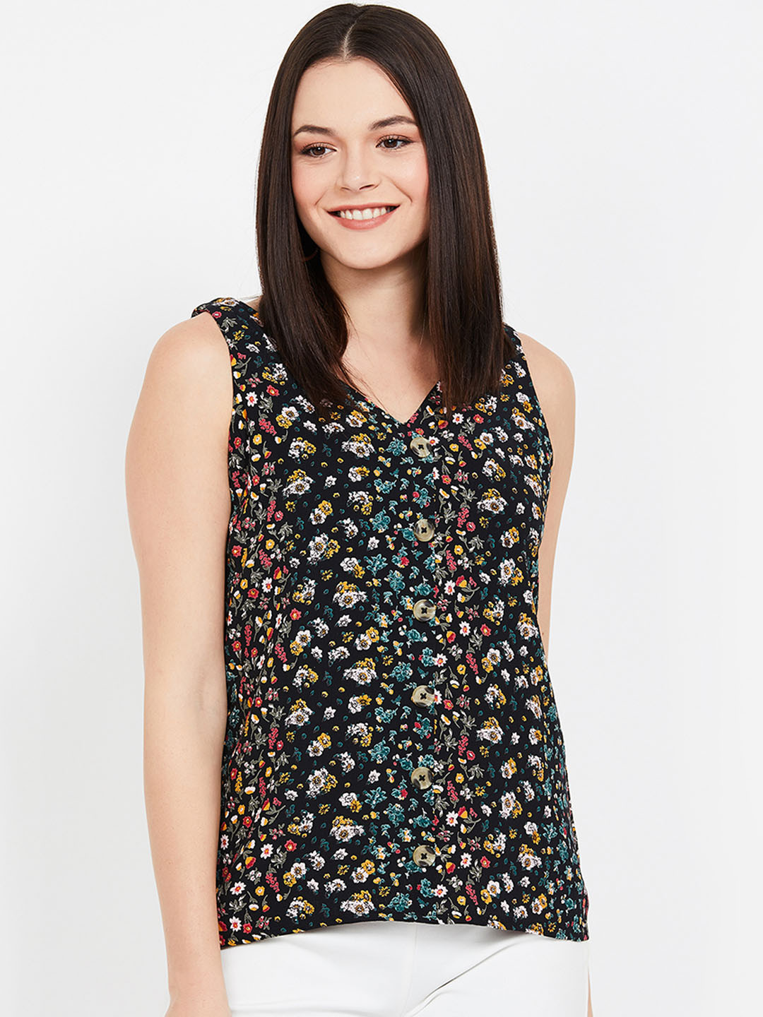 Buy CODE By Lifestyle Women Black & Yellow Printed Top Tops for Women 11403152 Myntra