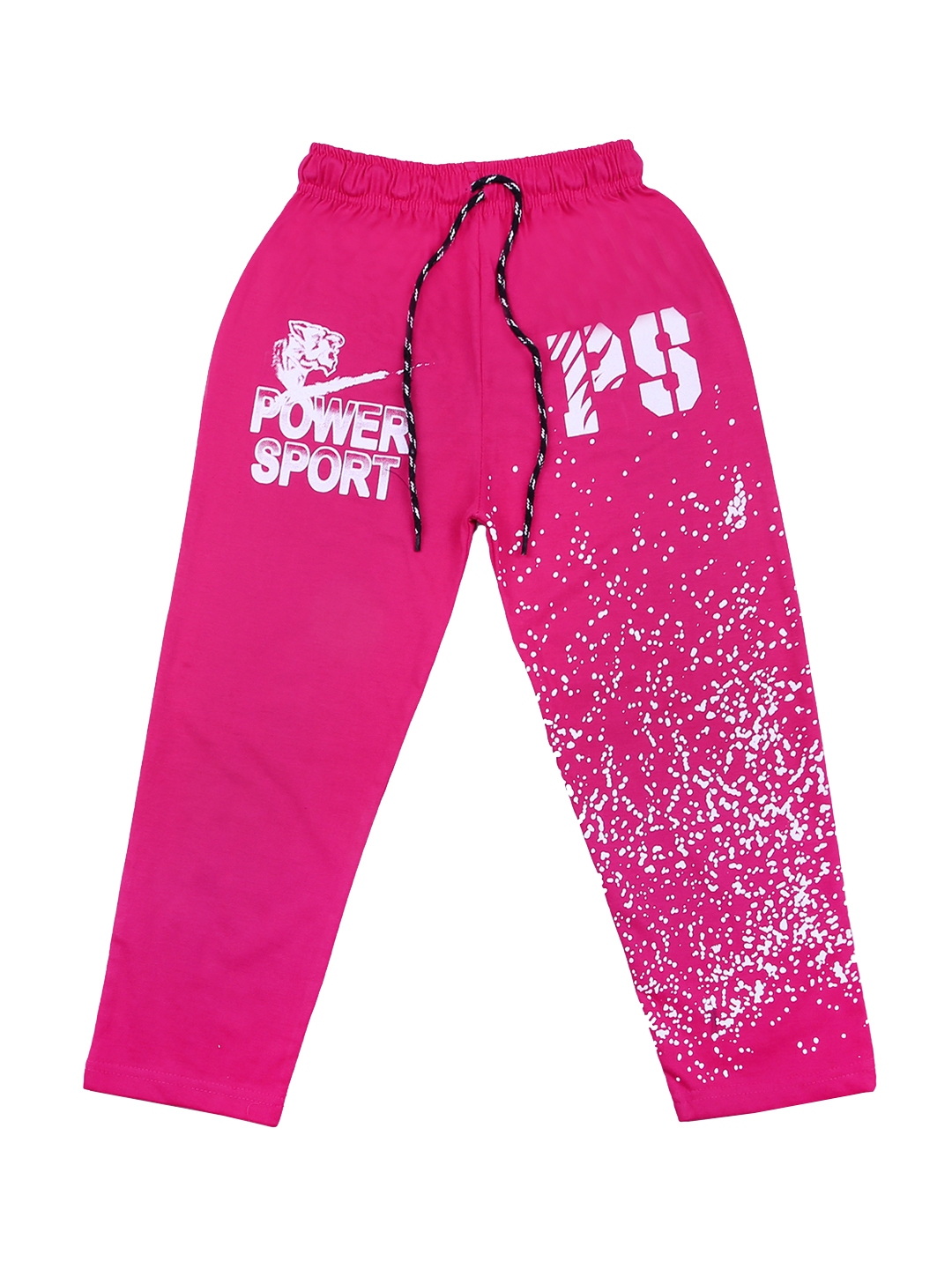 Buy SWEET ANGEL Girls Pink & White Printed Straight Fit Track Pants ...