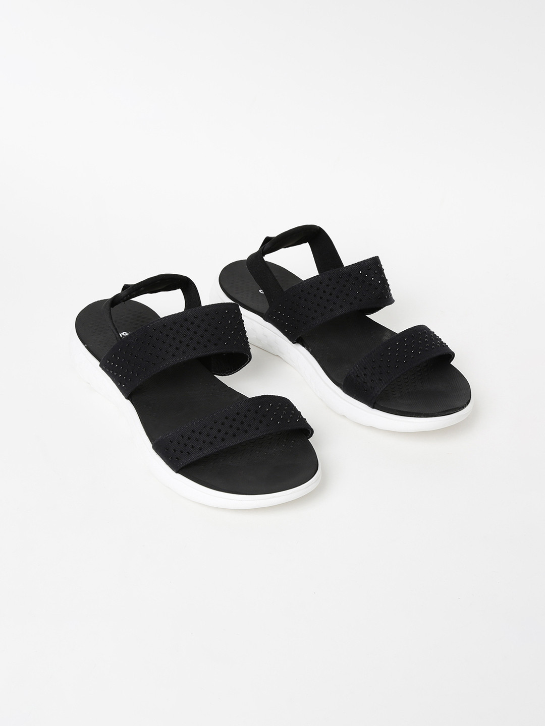 Buy Ginger By Lifestyle Women Black Solid Rubber Open Toe