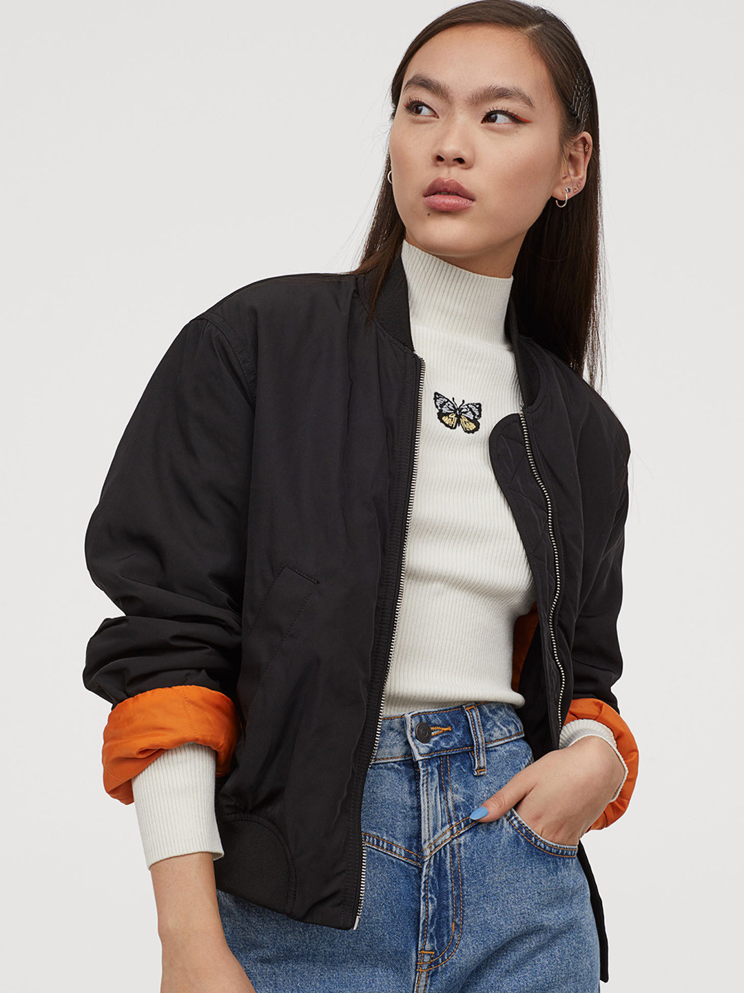 Buy H&M Women Black Solid Padded Bomber Jacket Jackets for Women 11407710 Myntra