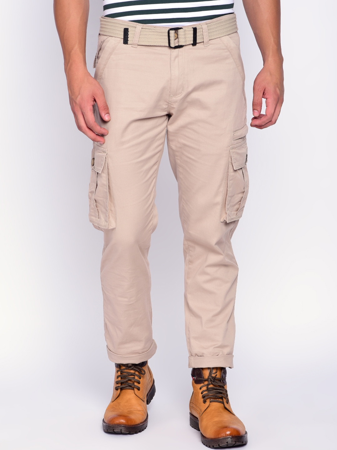 beige cargos men's