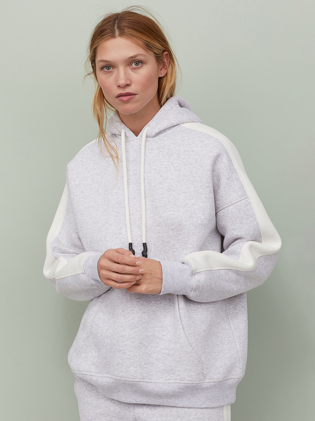 Buy H&M Women Grey Solid Oversized Hoodie - Sweatshirts for Women ...