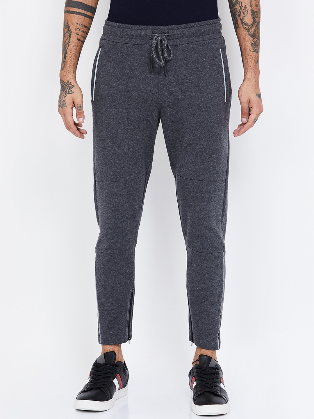Buy Bossini Men Grey Solid Straight Fit Track Pants - Track Pants for ...