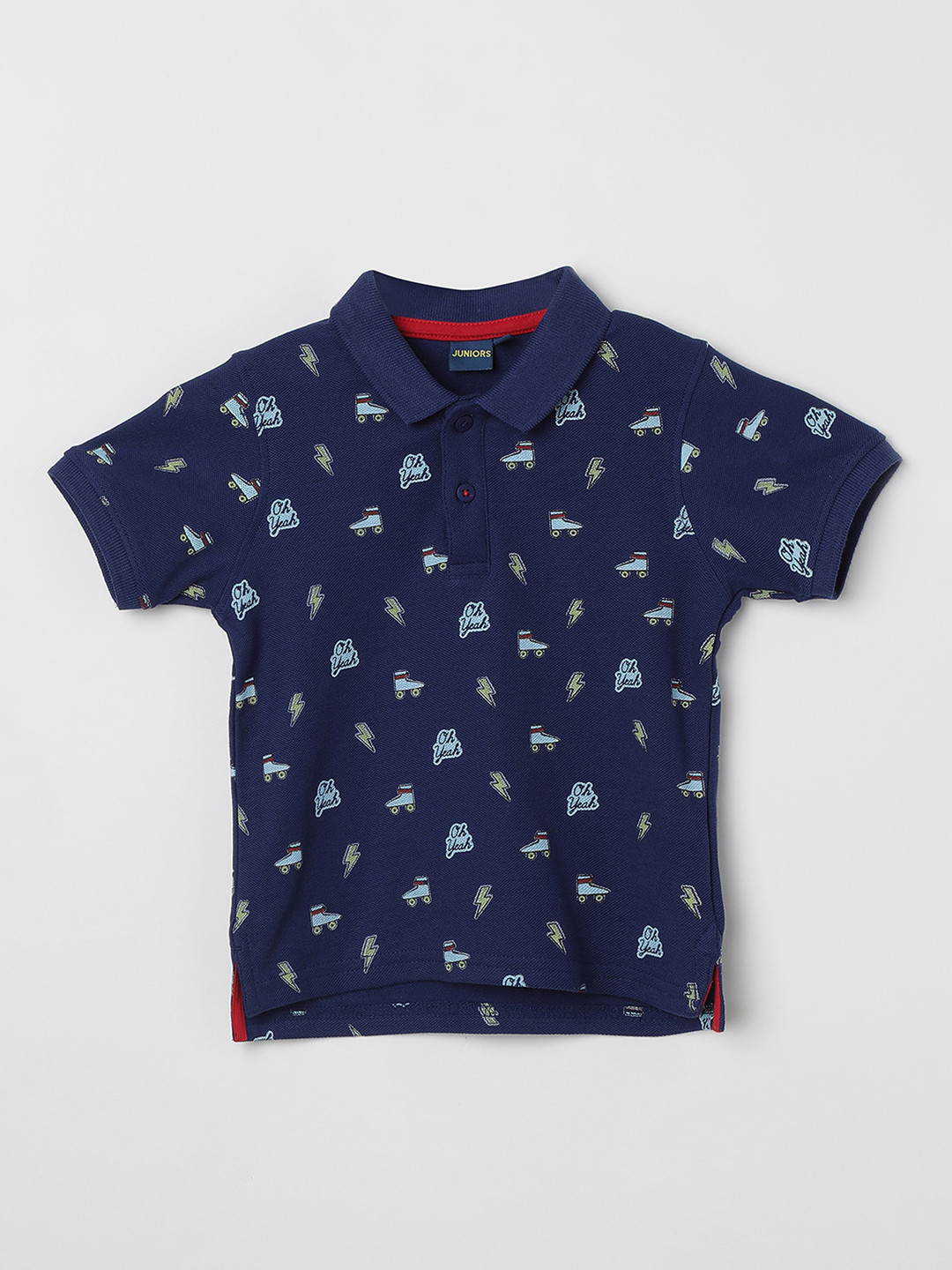 Boys Navy Blue Printed T-Shirt