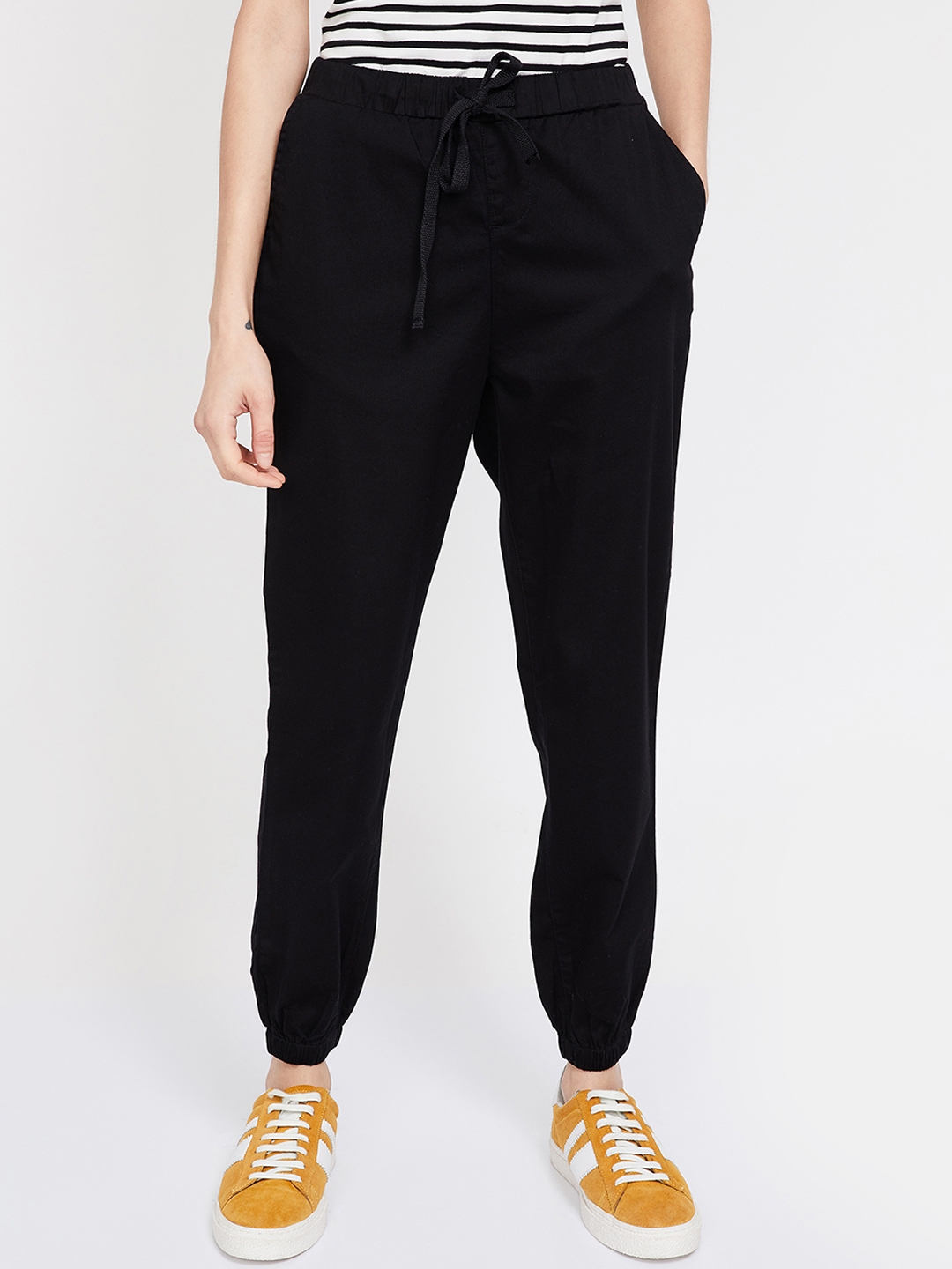 solid black joggers
