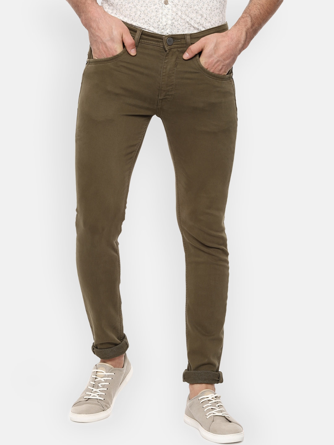 high waisted olive green jeans