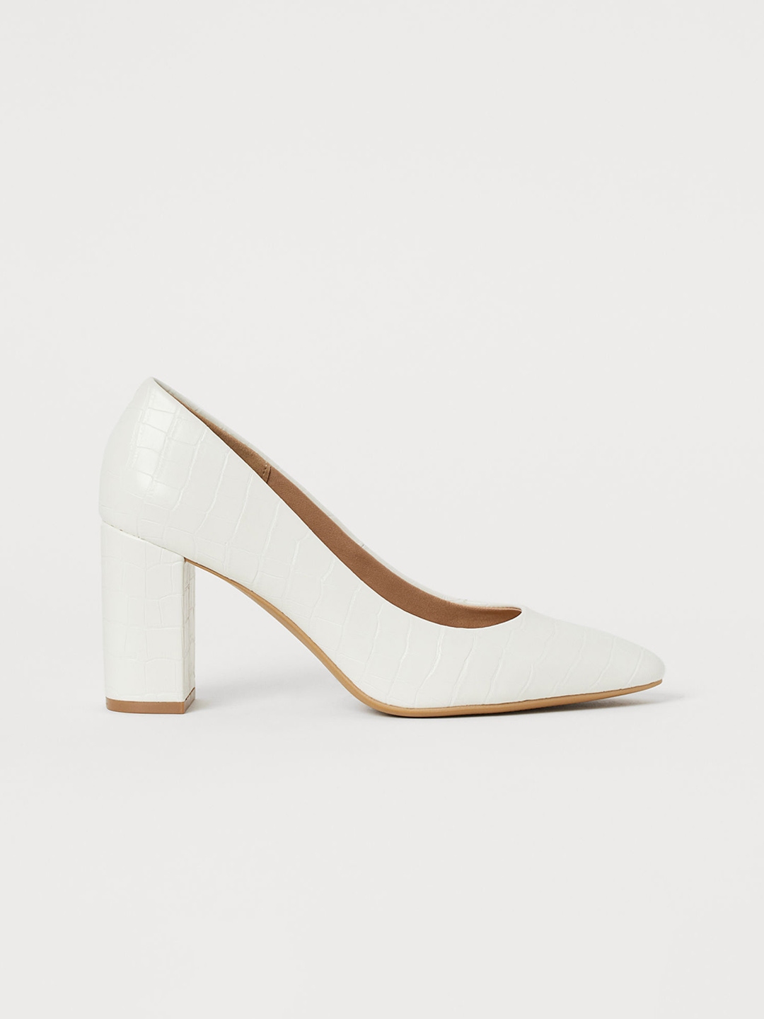 h and m white pumps