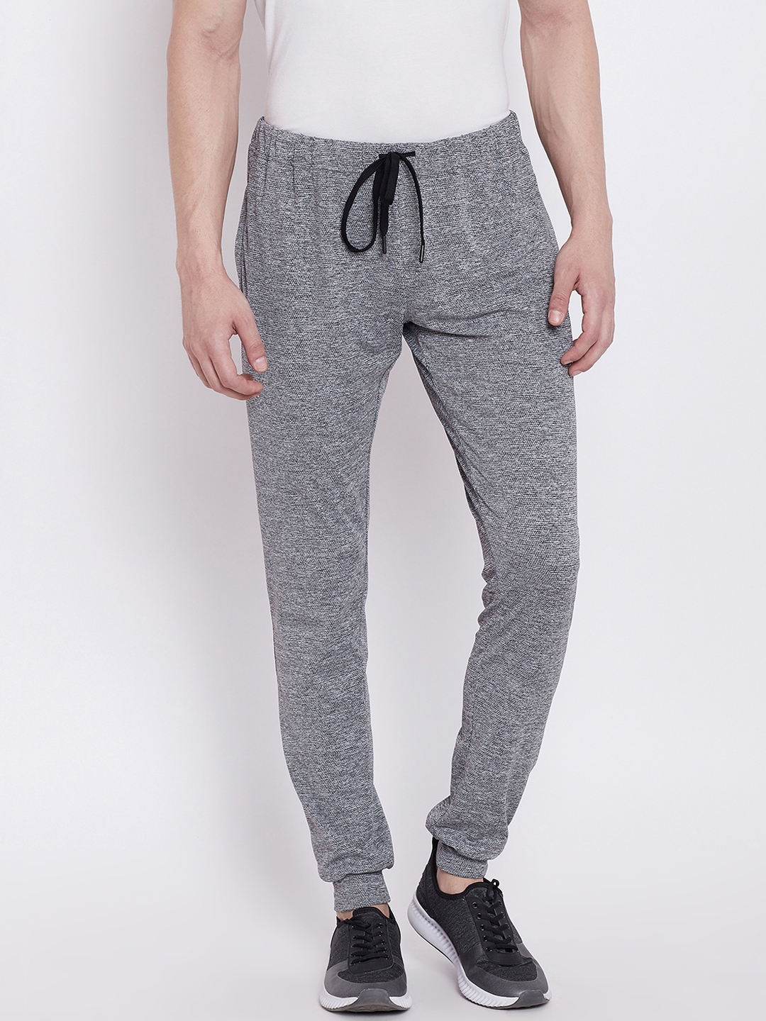 Buy JUMP USA Men Grey Solid Slim Fit Joggers - Track Pants for Men ...