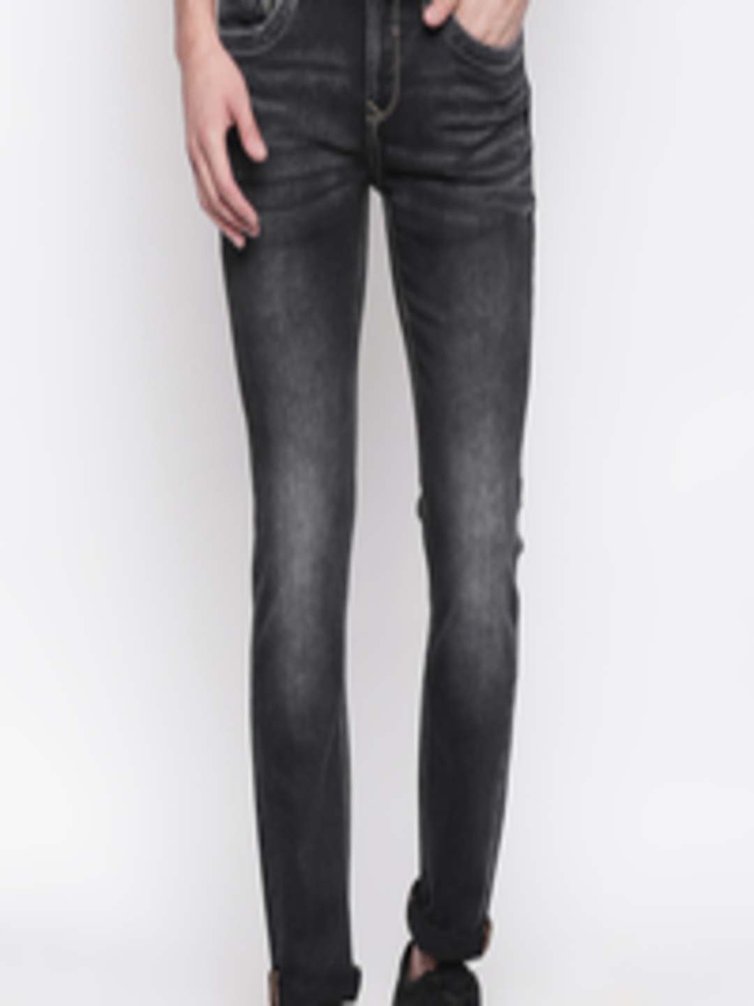Buy SF JEANS By Pantaloons Men Black Skinny Fit Low Rise Clean Look ...