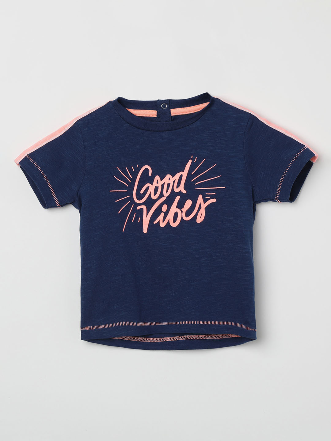 Boys Navy Blue Cotton Regular Printed T-shirt
