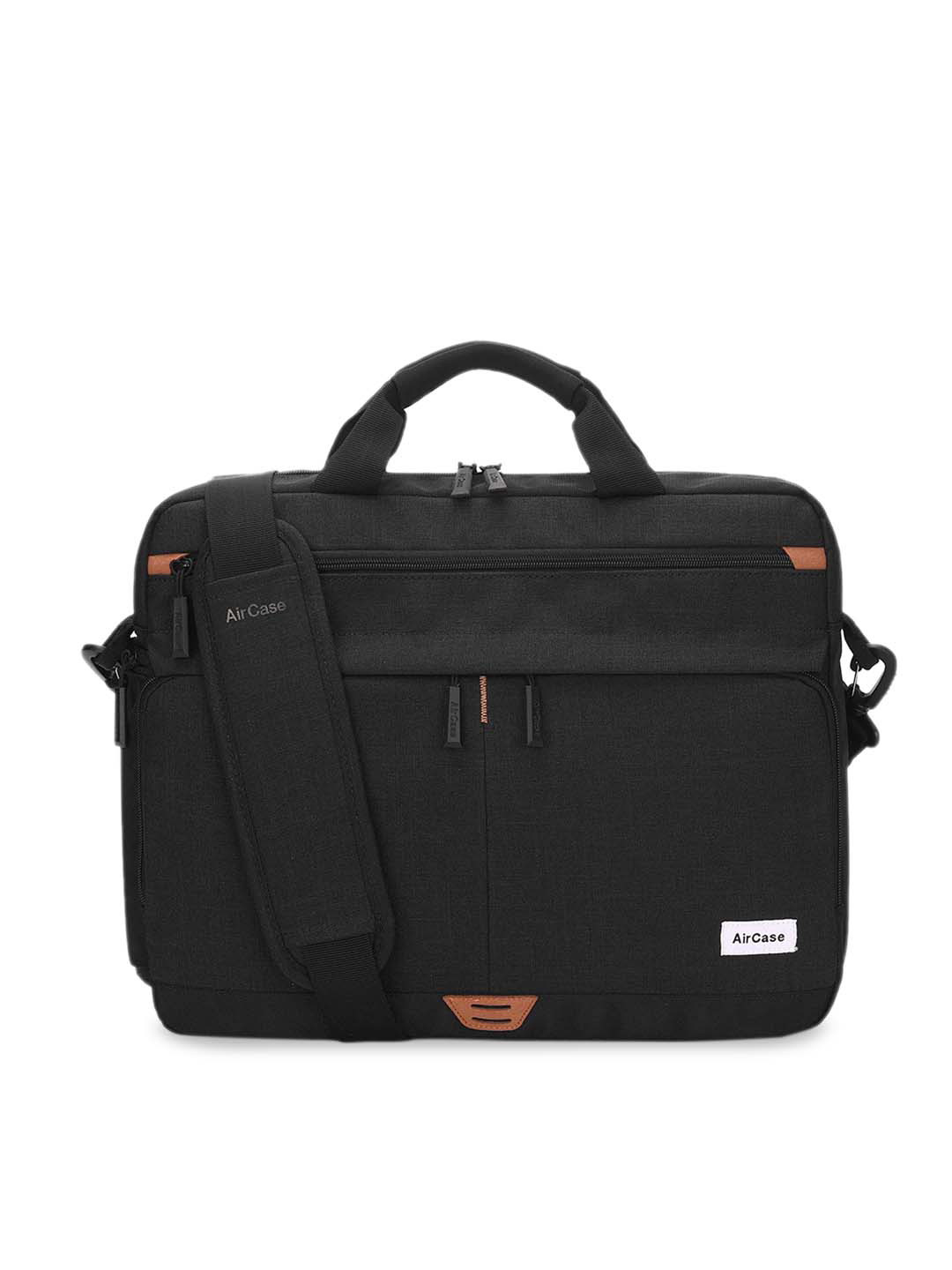 Buy AirCase Unisex Black Solid Laptop Messenger Bag Laptop Bag for