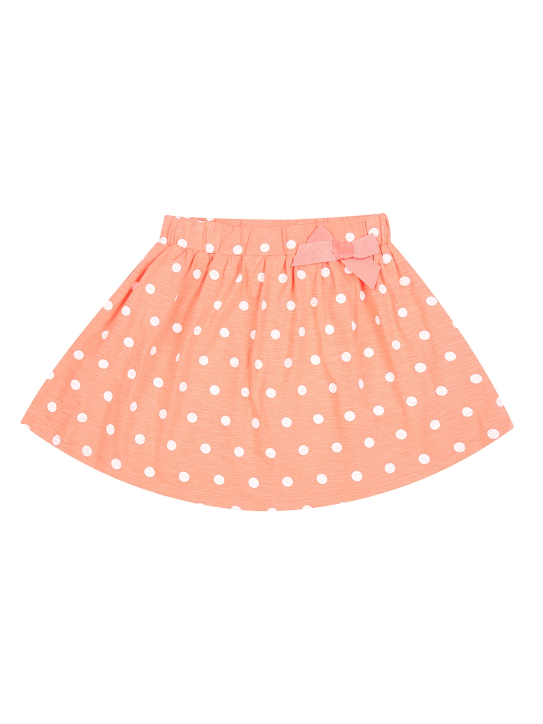Buy Pantaloons Junior Girls Peach Coloured Printed Knitted Flared Skirt ...