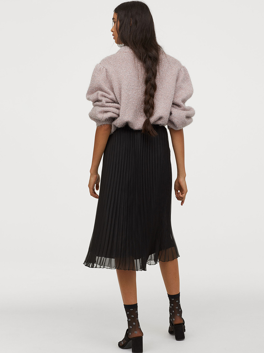 Buy H&M Women Black Solid Pleated Skirt Skirts for Women 11426824