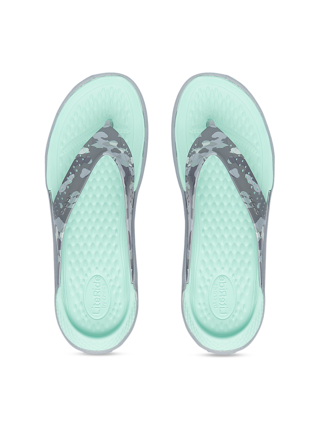 Buy Crocs Unisex Grey & Green Printed Literide Thong Flip Flops - Flip Flops for Unisex 11432998 
