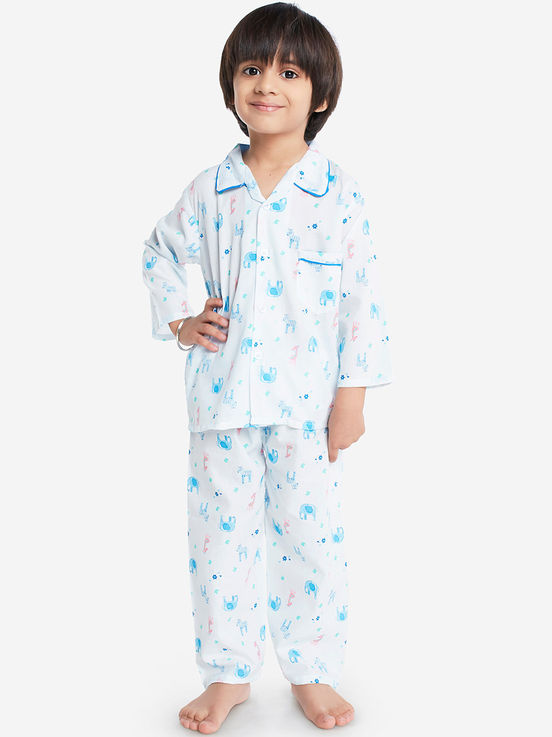 Buy KID1 Boys Blue Printed Night Suit Night Suits for Boys 11432776