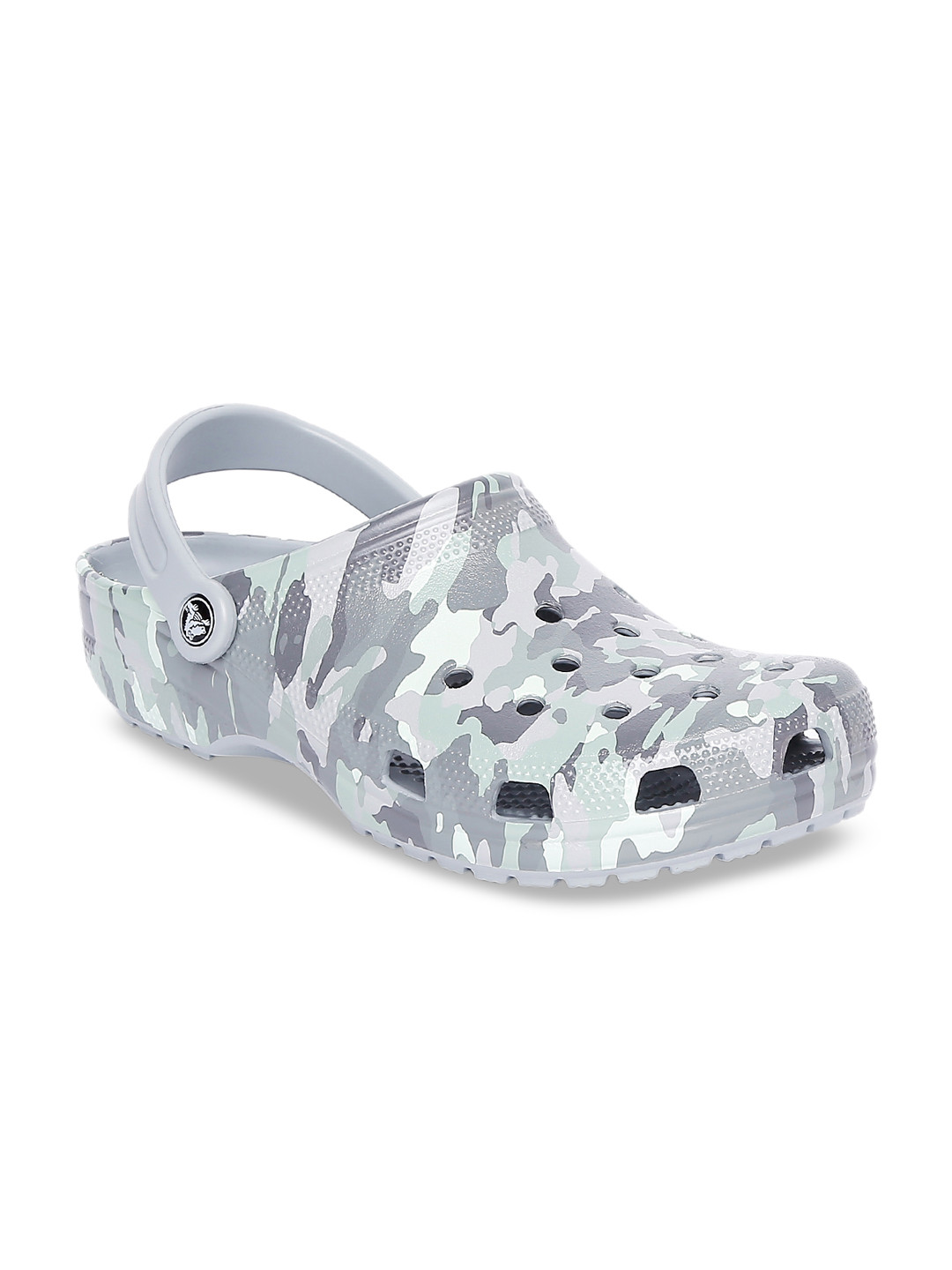 metallic grey crocs