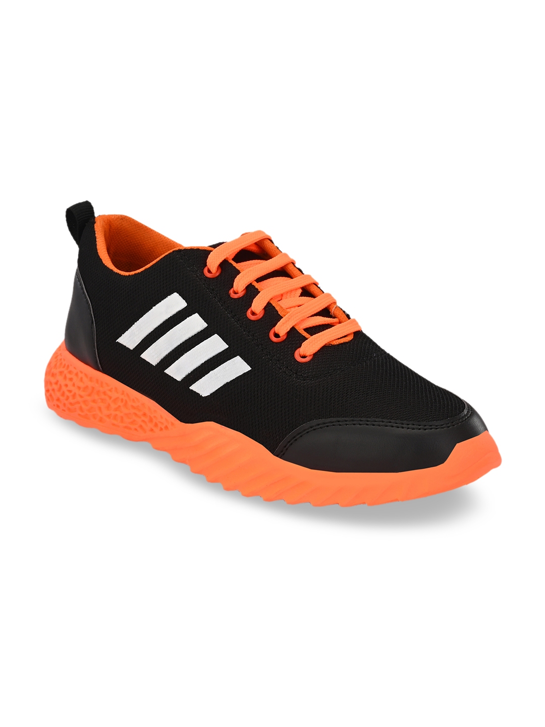 orange mesh sneakers