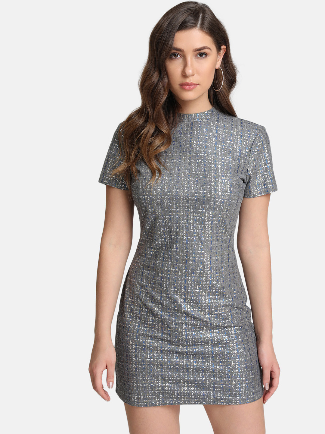 Buy Kazo Women Grey Printed Sheath Dress Dresses for Women 11292864