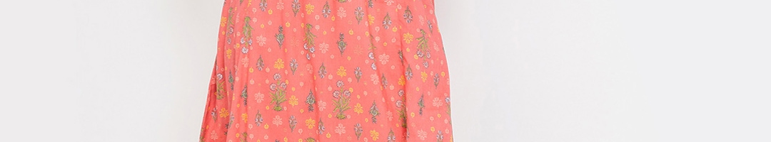Buy Melange By Lifestyle Women Coral Pink Printed A Line Kurta - Kurtas ...