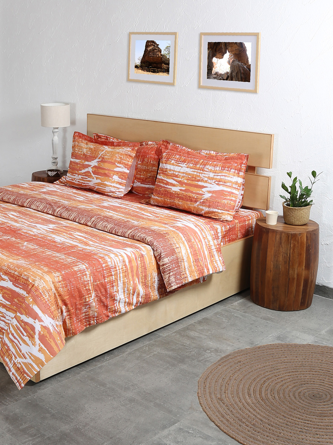 Buy House This Orange & White Printed Double Bed Duvet Cover Duvet Cover for Unisex 11289178