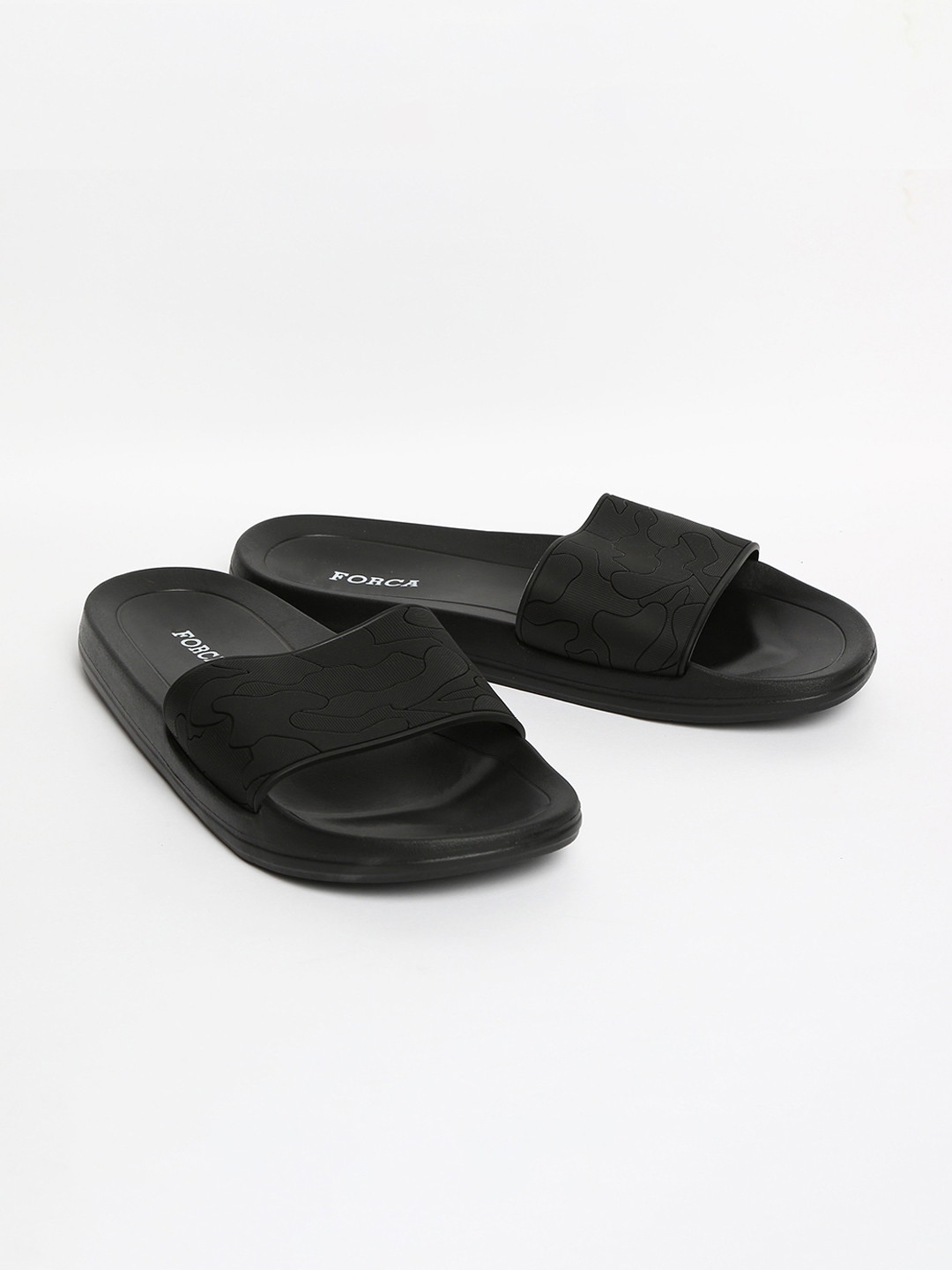 Buy Forca By Lifestyle Men Black Solid Sliders - Flip Flops for Men ...