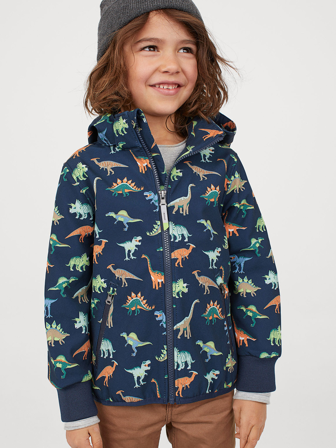 Buy H&M Boys Navy Blue Printed Water Repellent Shell Jacket Jackets