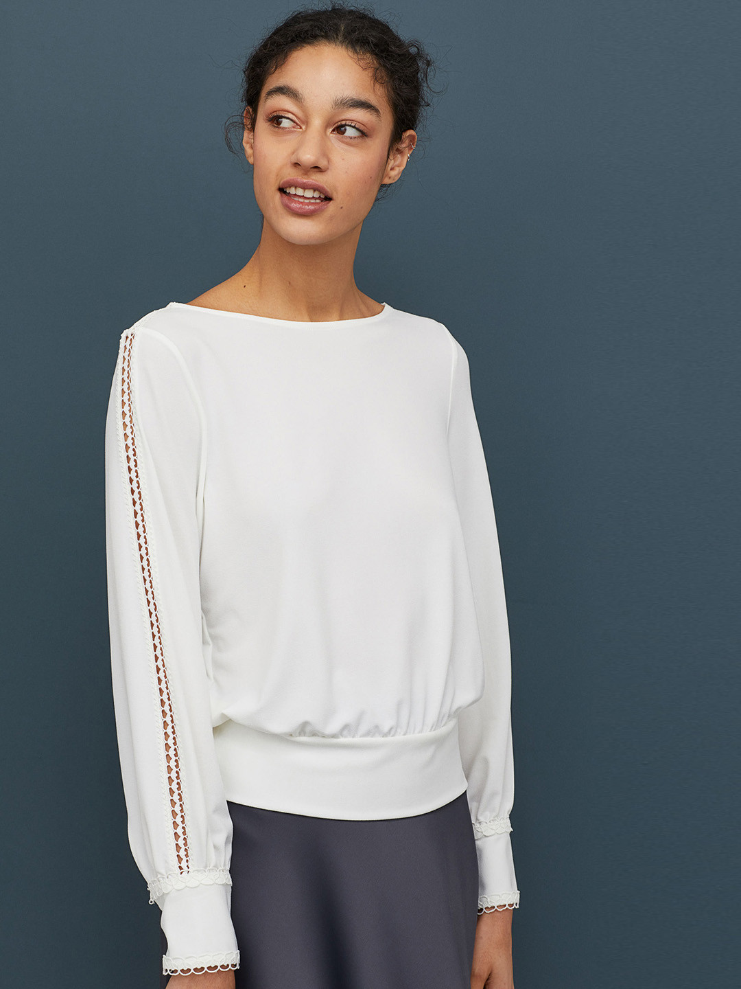 Buy H&M Women White Top With Lace Trims Tops for Women 11301202 Myntra