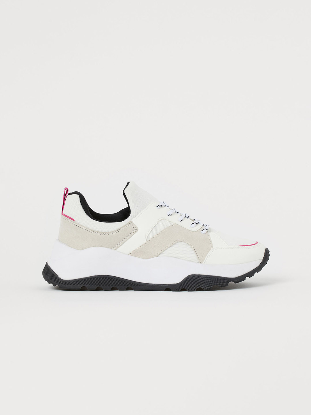 Buy H&M Women White & Cream Coloured Mesh Trainers Casual Shoes for