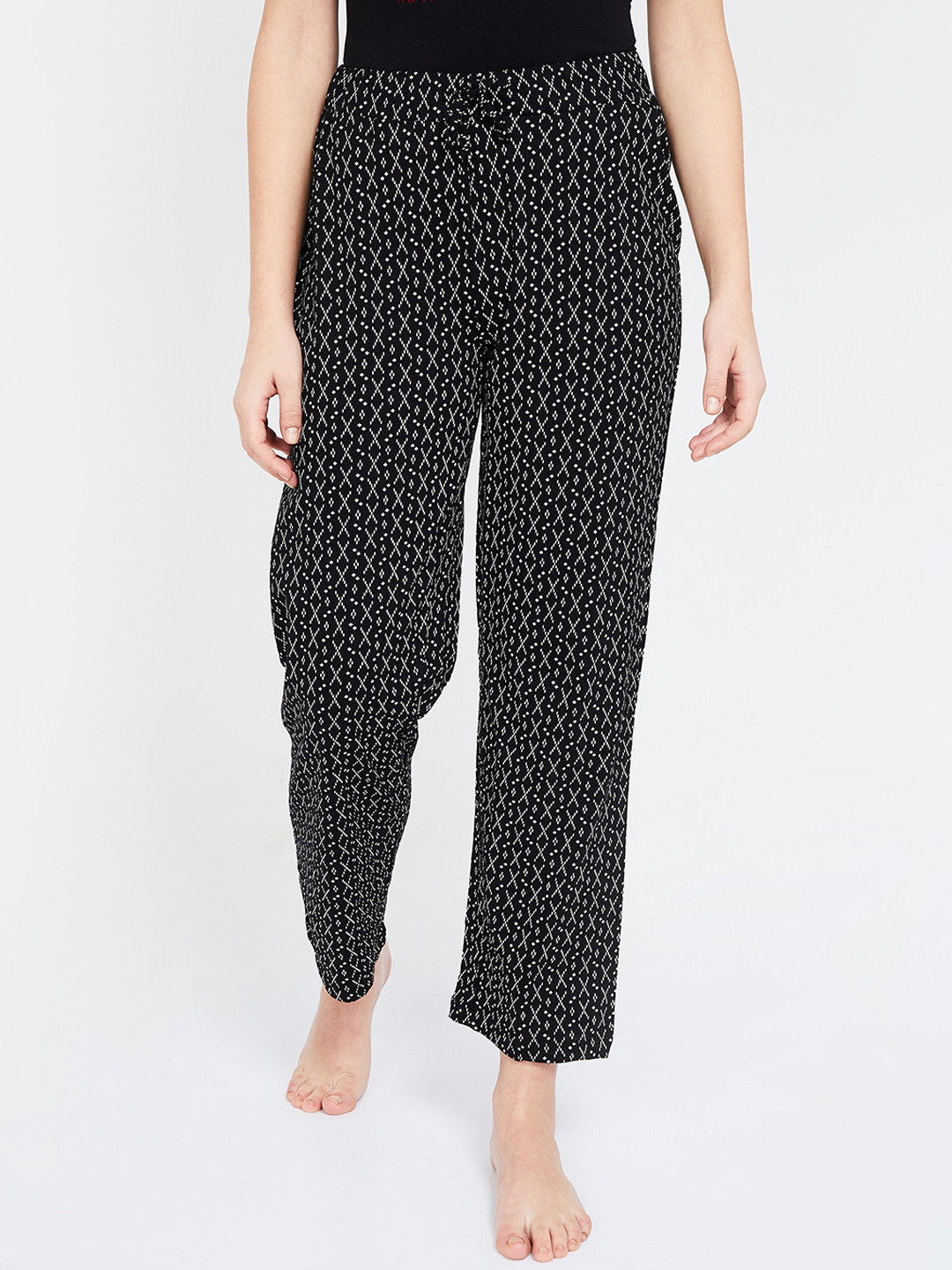 Buy Ginger By Lifestyle Women Black Printed Lounge Pants Lounge Pants