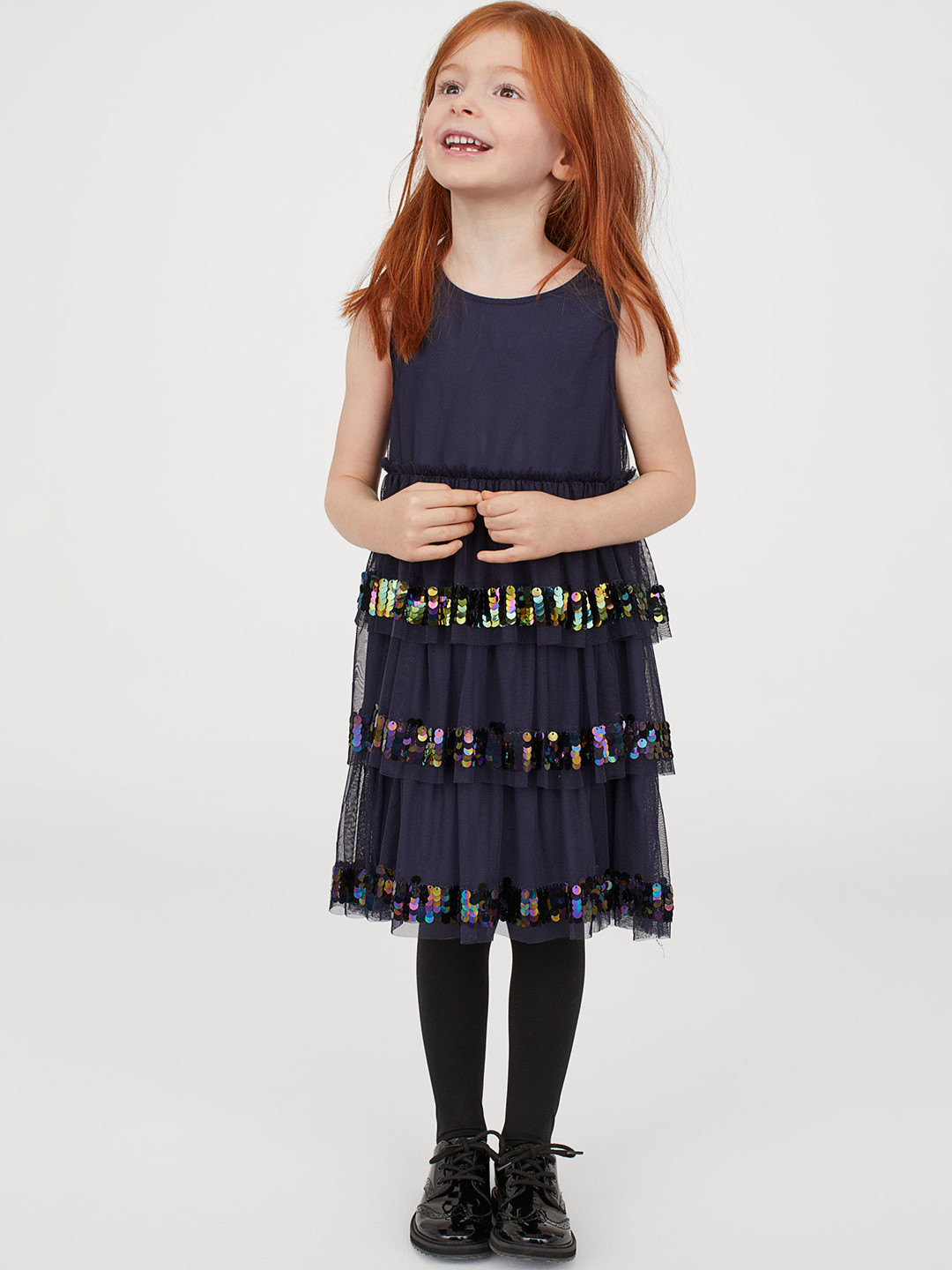 Buy H&M Girls Blue Tulle Dress With Sequins Dresses for Girls