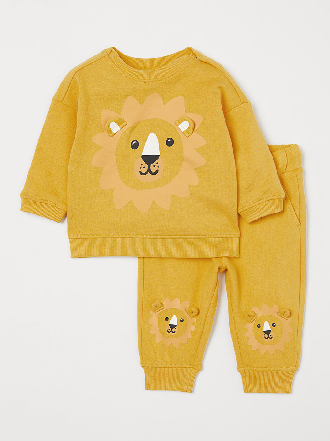 Buy H&M Kids Mustard Yellow Printed Sweatshirt And Trousers Clothing