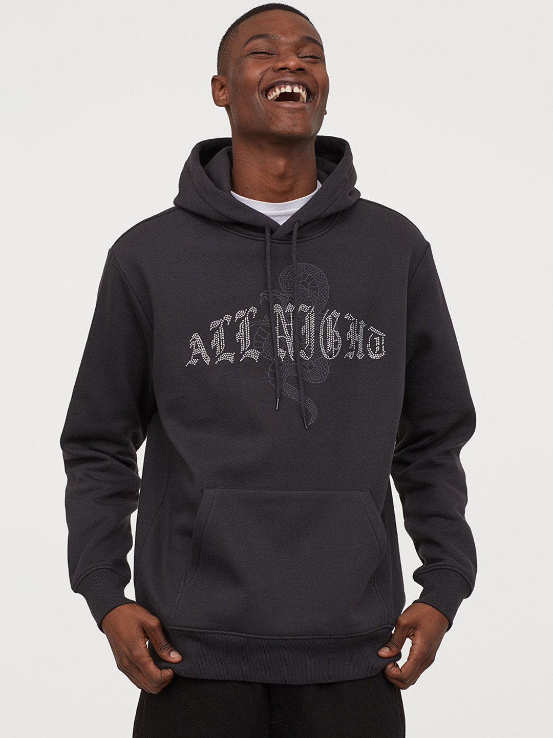 mens black hooded jumper