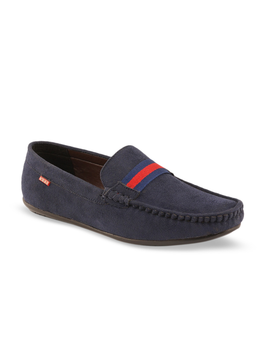Buy XESS By ID Men Navy Blue & Red Colourblocked Penny Loafers Casual