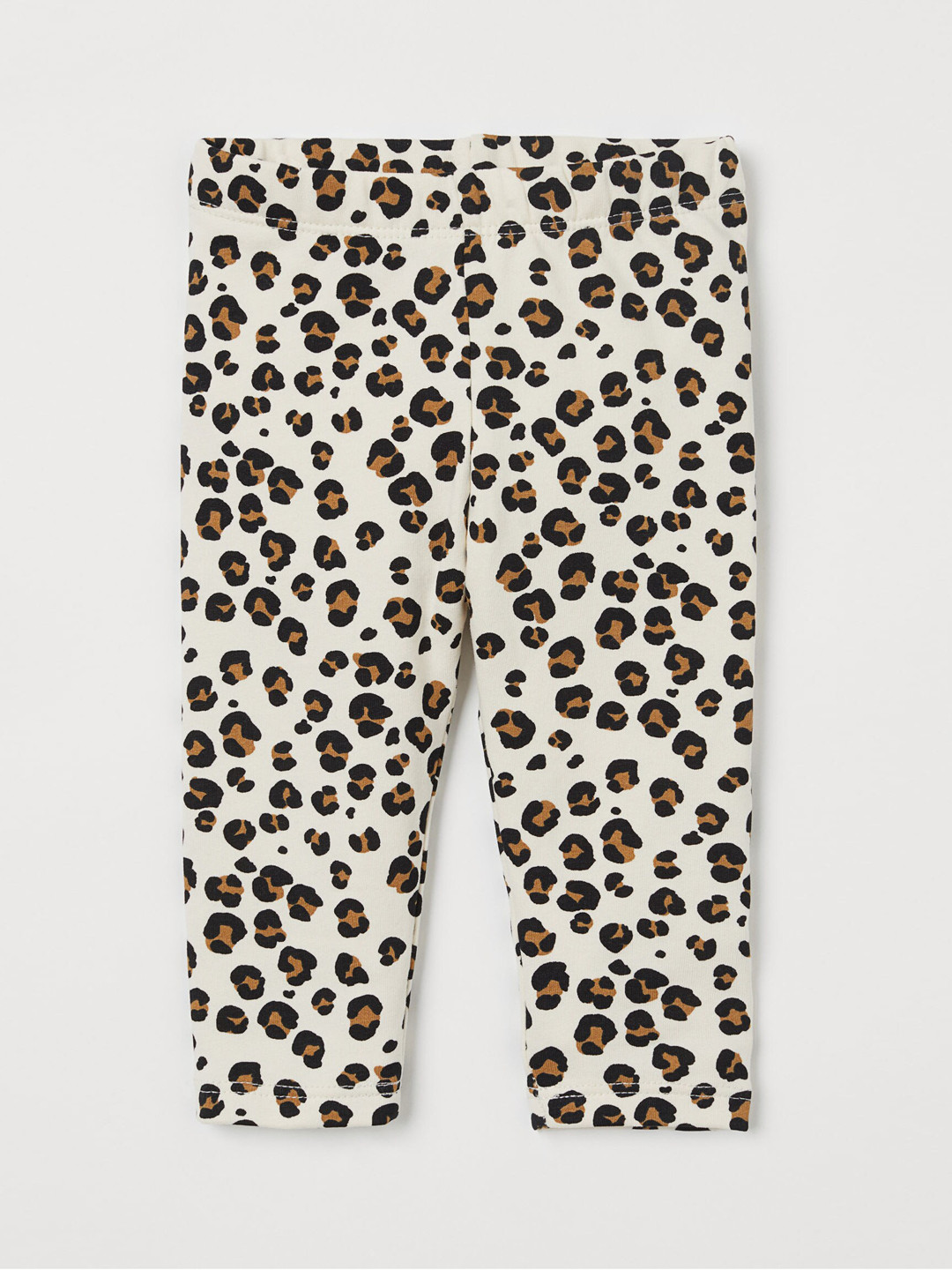 Buy H&M Girls White & Brown Animal Print Leggings With Brushed Inside