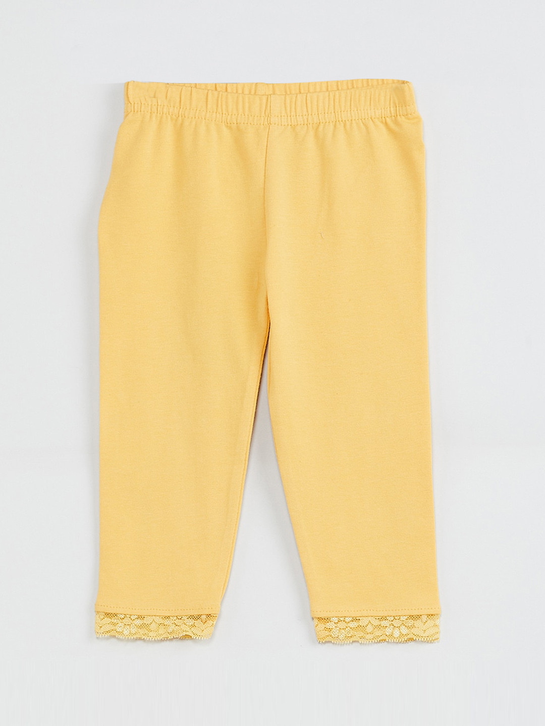 Buy Max Infant Girls Yellow Solid Ankle Length Leggings Leggings for