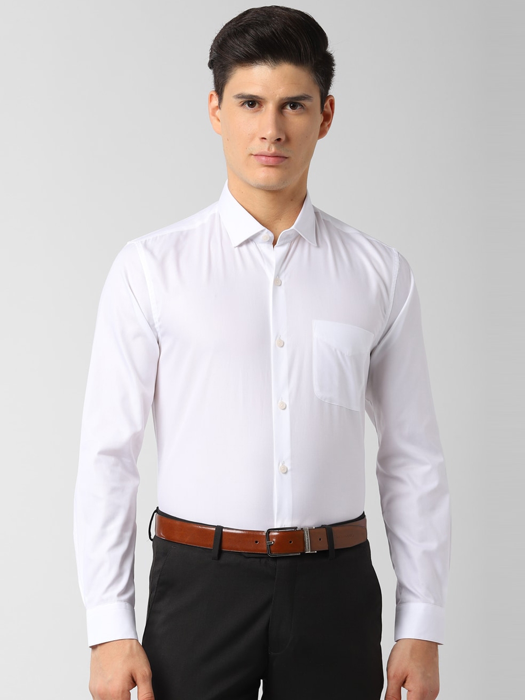 Buy Peter England Elite Men White Slim Fit Solid Formal Shirt - Shirts ...