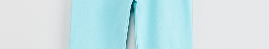 Buy Max Girls Turquoise Blue Solid Ankle Length Leggings - Leggings for ...