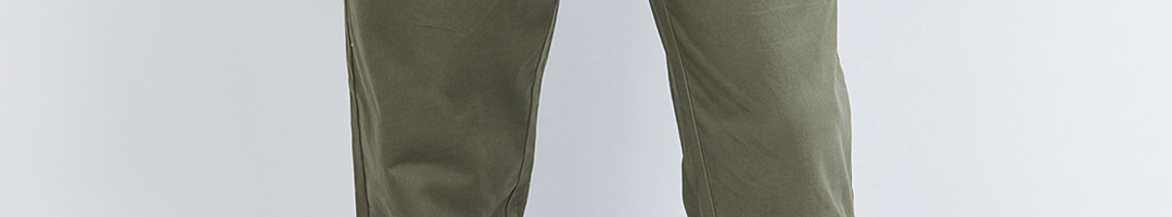 Buy Max Men Olive Green Regular Fit Solid Joggers - Trousers for Men ...