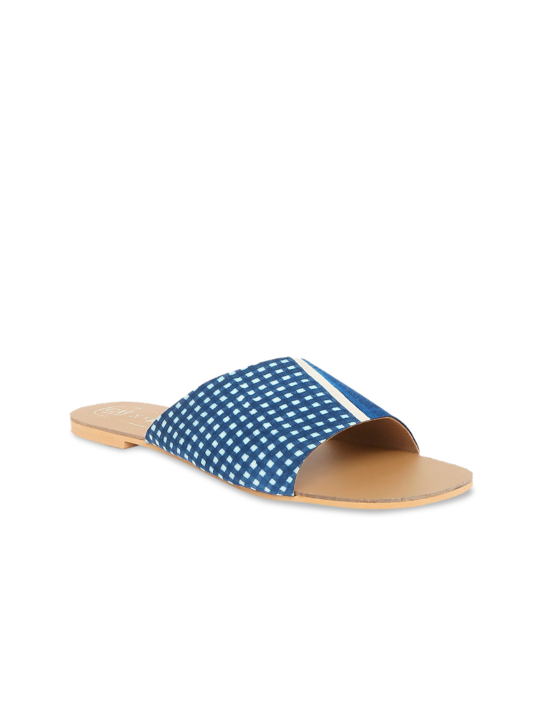 Buy CAI Women Blue Printed Plastic Open Toe Flats Flats