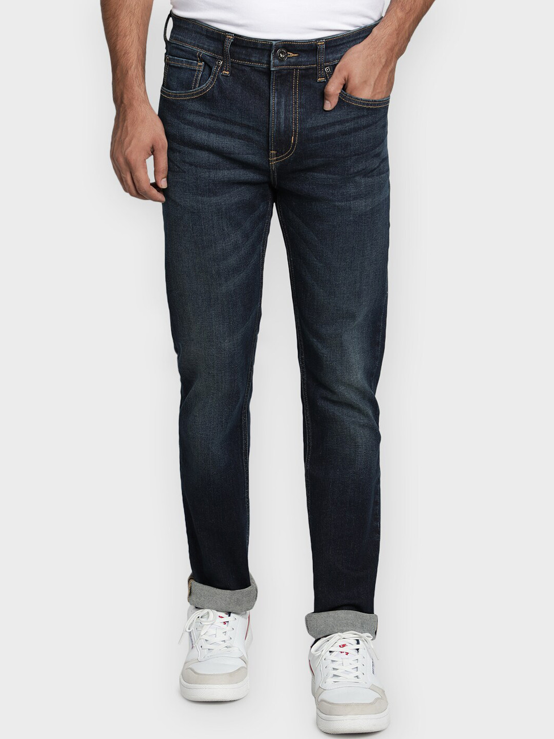 Buy Red Tape Men Blue Skinny Fit Mid Rise Clean Look Jeans Jeans for