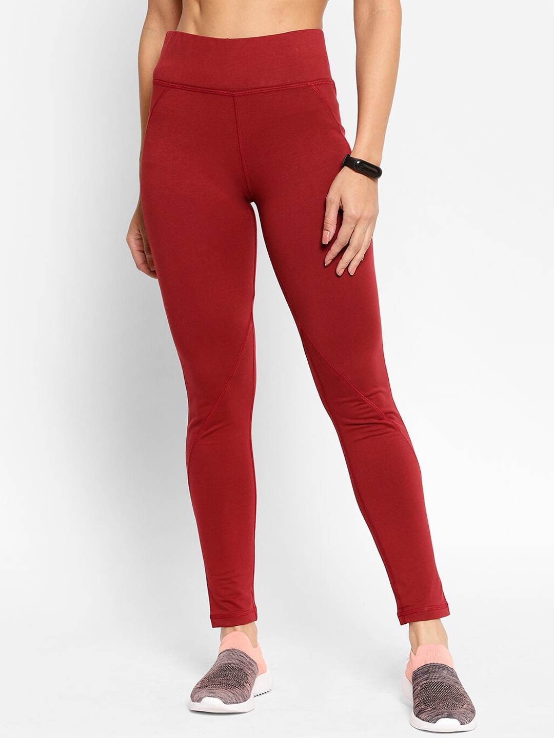 Buy SAPPER Women Red Solid Slim Fit Joggers - Track Pants for Women ...