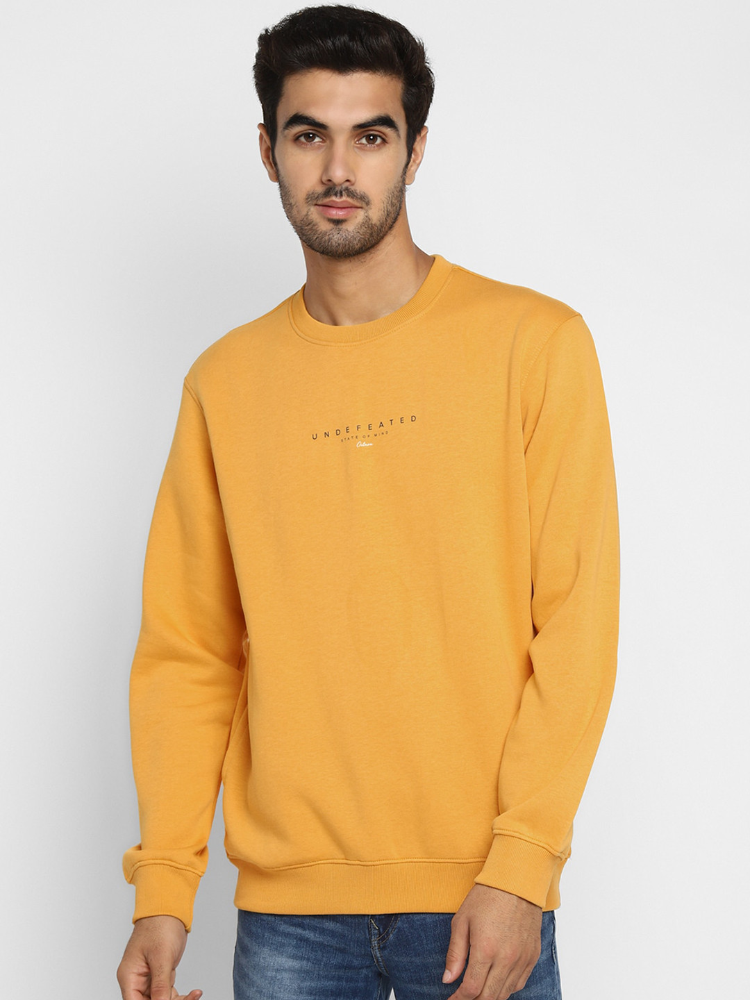 Buy Octave Men Yellow Solid Sweatshirt Sweatshirts for Men 12747458