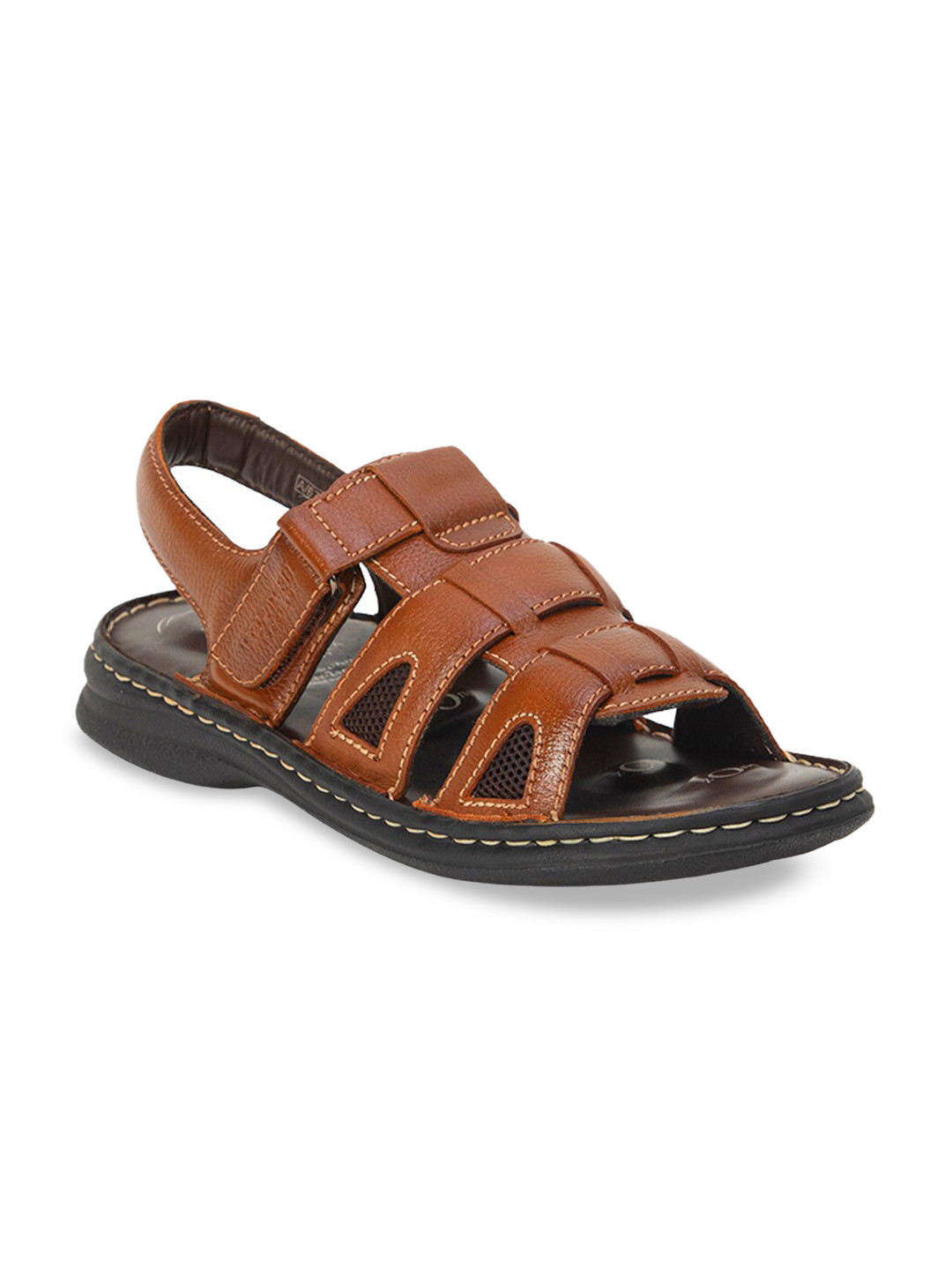 Buy VON WELLX GERMANY Men Brown Leather Comfort Sandals - Sandals for Men 12762446 | Myntra