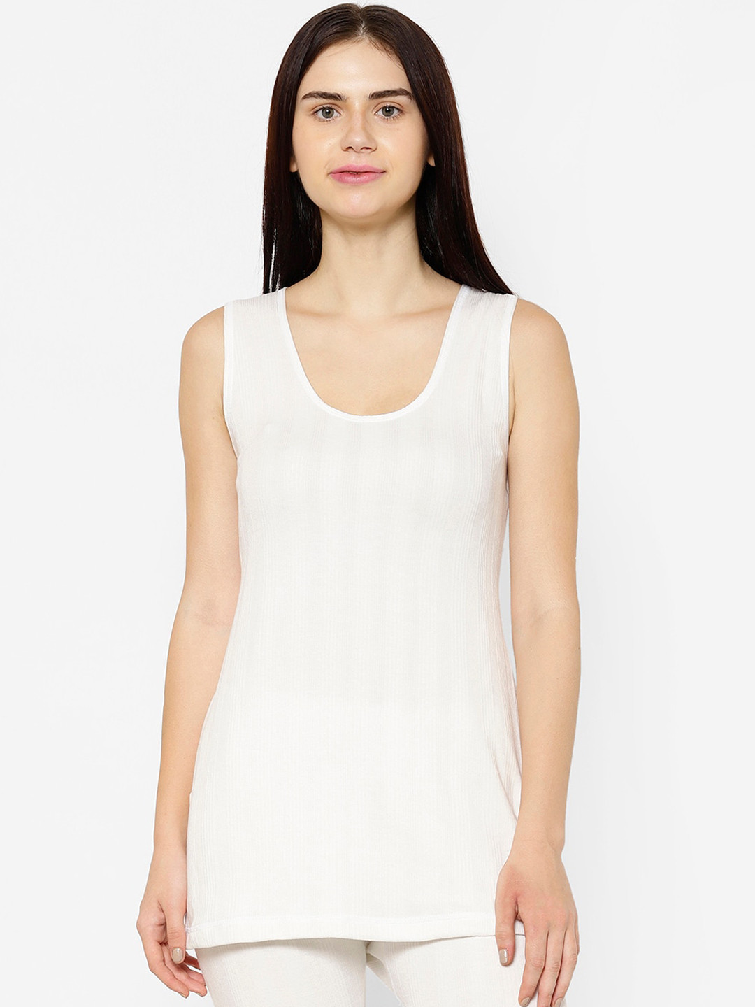 Buy VIMAL JONNEY Women White Solid Thermal Top Thermal Tops for Women