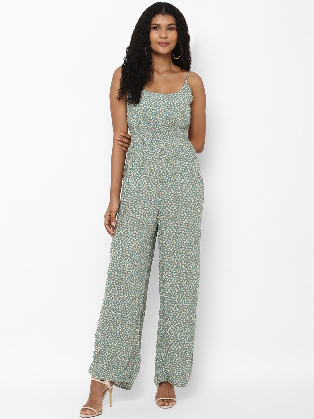Buy AMERICAN EAGLE OUTFITTERS Women Green Printed Basic Jumpsuit ...