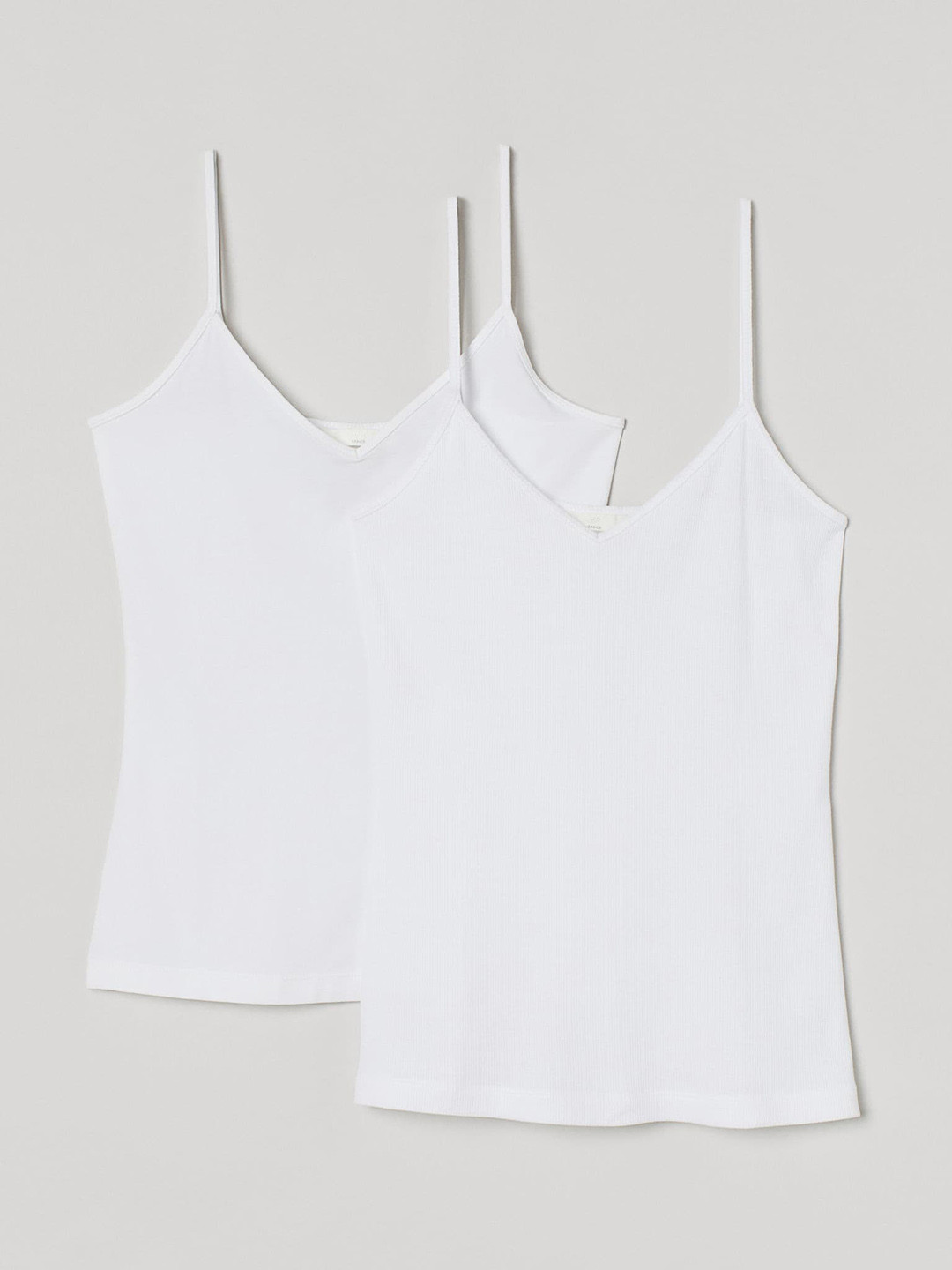 Buy H&M Women White Solid 2 Pack V Neck Sustainable Camis Camisoles