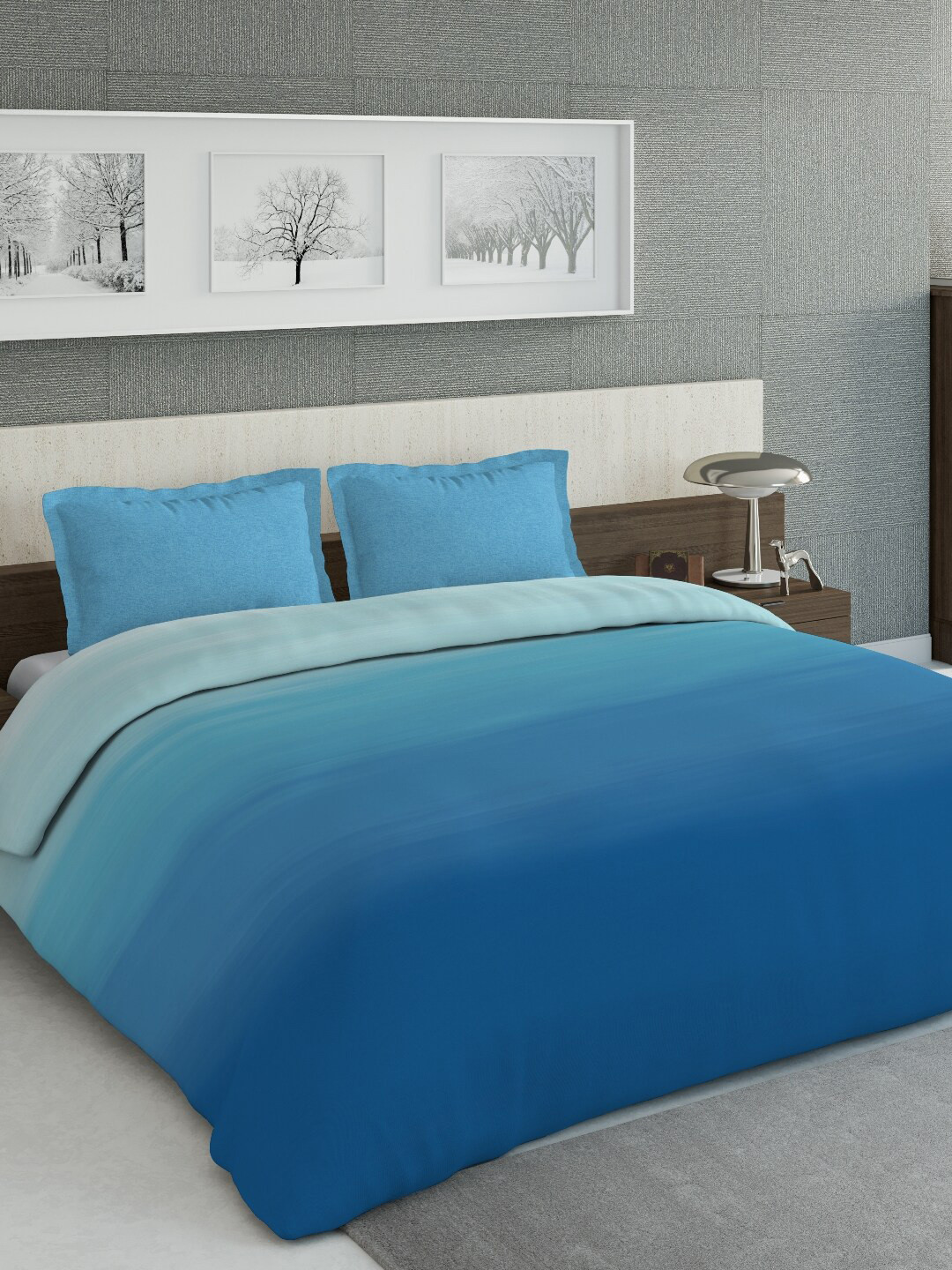 Buy DDecor Blue Ombre Printed Double Queen Bedding Set Bedding Set