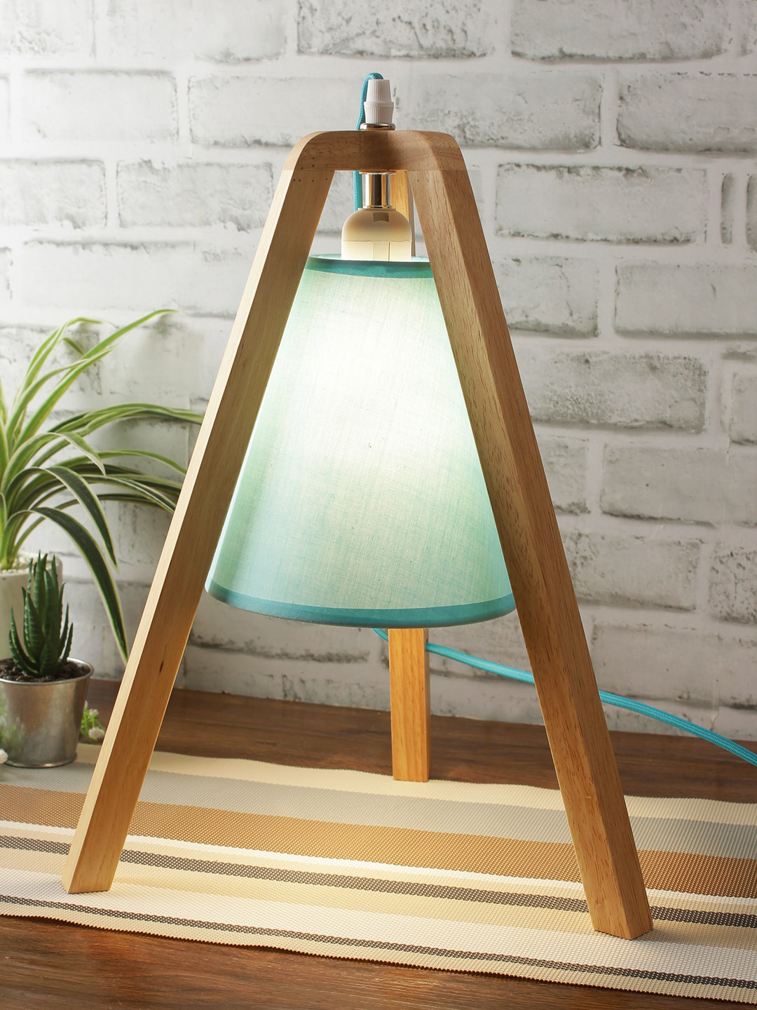 Buy House Of Accessories Blue Solid Quirky Table Lamp With Shade