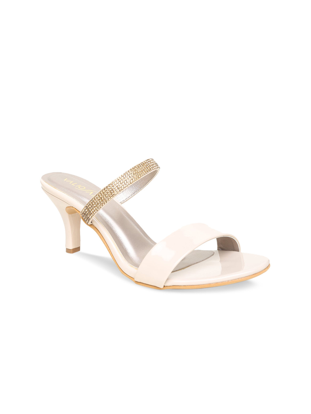 Buy VALIOSAA Women Cream Coloured Embellished Heels Heels for Women 12728622 Myntra