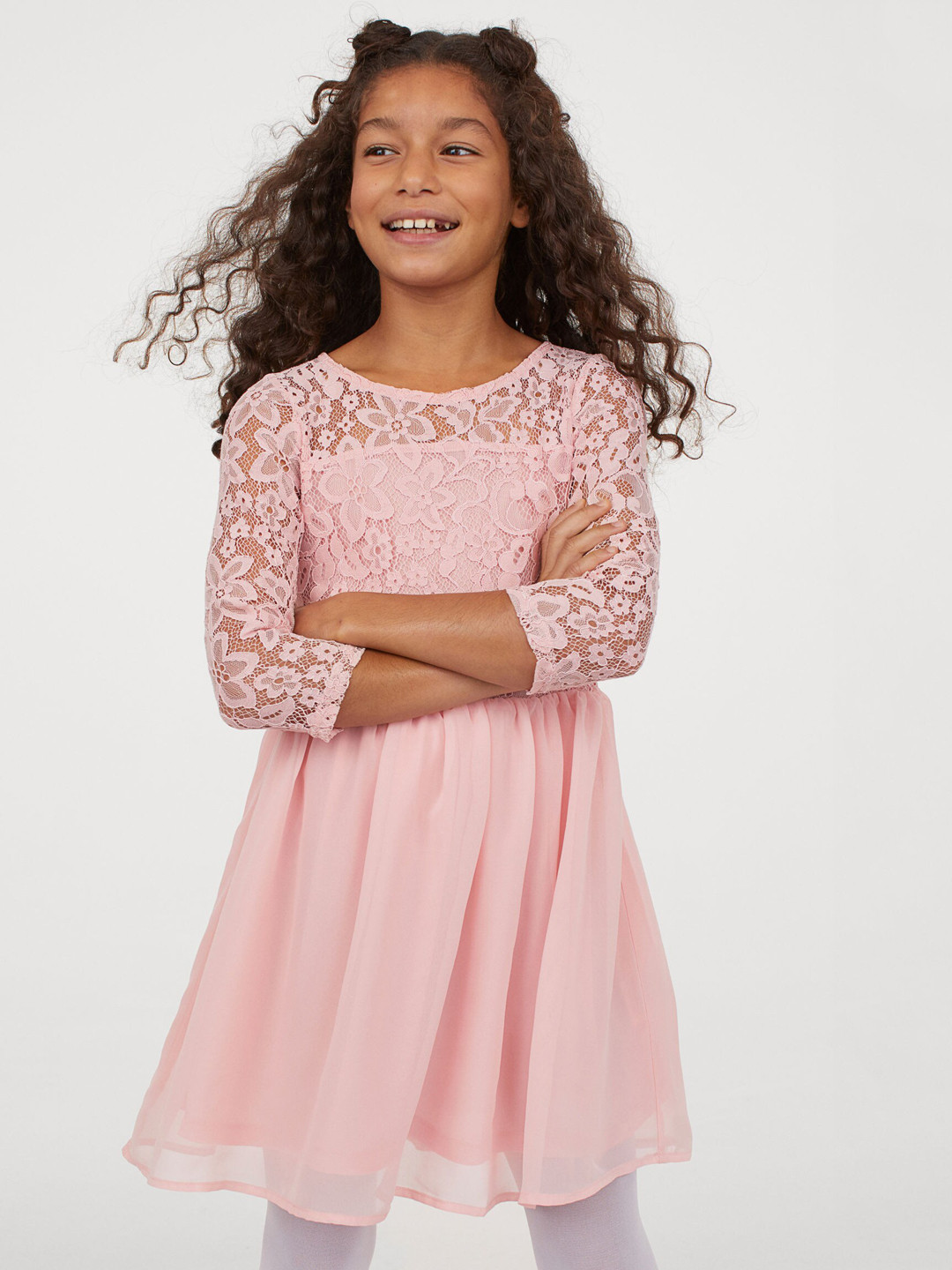 Buy H&M Girls Pink Lace Dress Dresses for Girls 12785088 Myntra